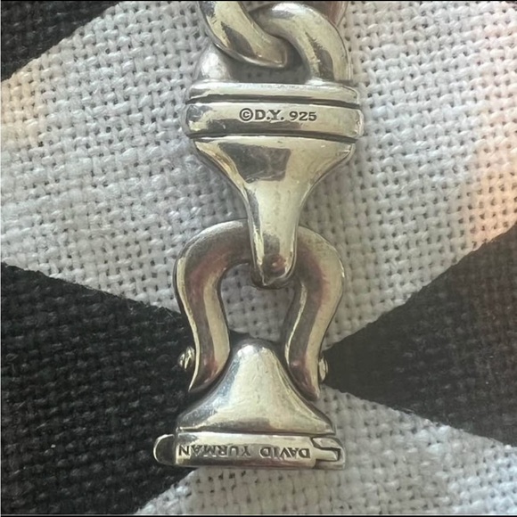 DAVID YURMAN Curb Chain Sterling Silver & Diamond Buckle Bracelet. EUC. RARE! - Picture 4 of 9